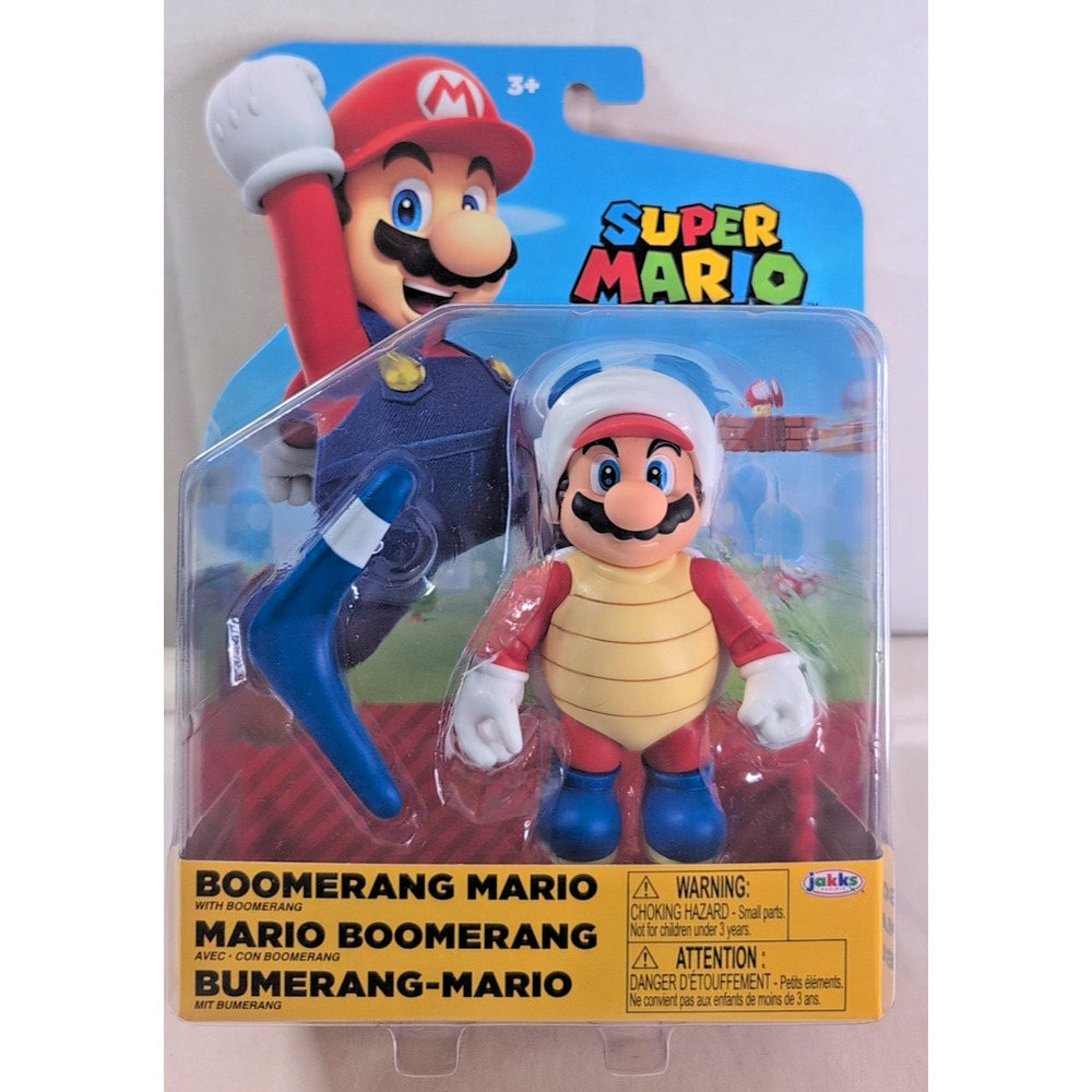 Jakks Pacific Super Mario BOOMERANG MARIO 4” Figure World Of Nintendo Brand New